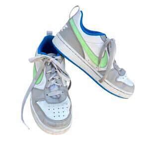 Nike Court Borough Low Sneakers, White Blue Green, Sz 5Y‎ Youth